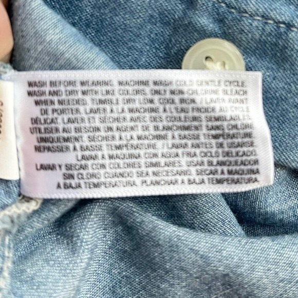 Old Navy | Blue Chambray Roll Tab Tie Waist Shirt Dress *NWT* - Picture 13 of 16